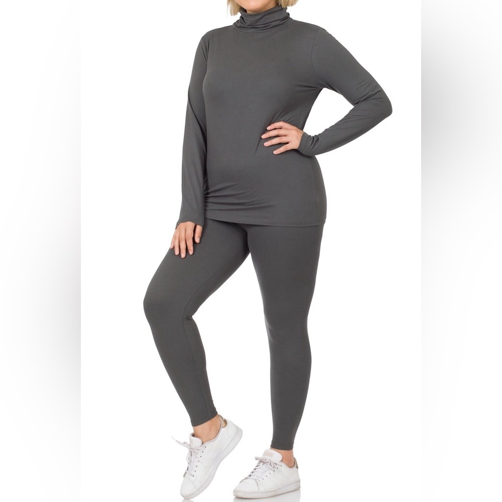 Basic Mock Top & Leggings Set